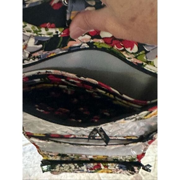 Vera Bradley quilted hanging travel cosmetic organizer bag poppy fields - Picture 6 of 8